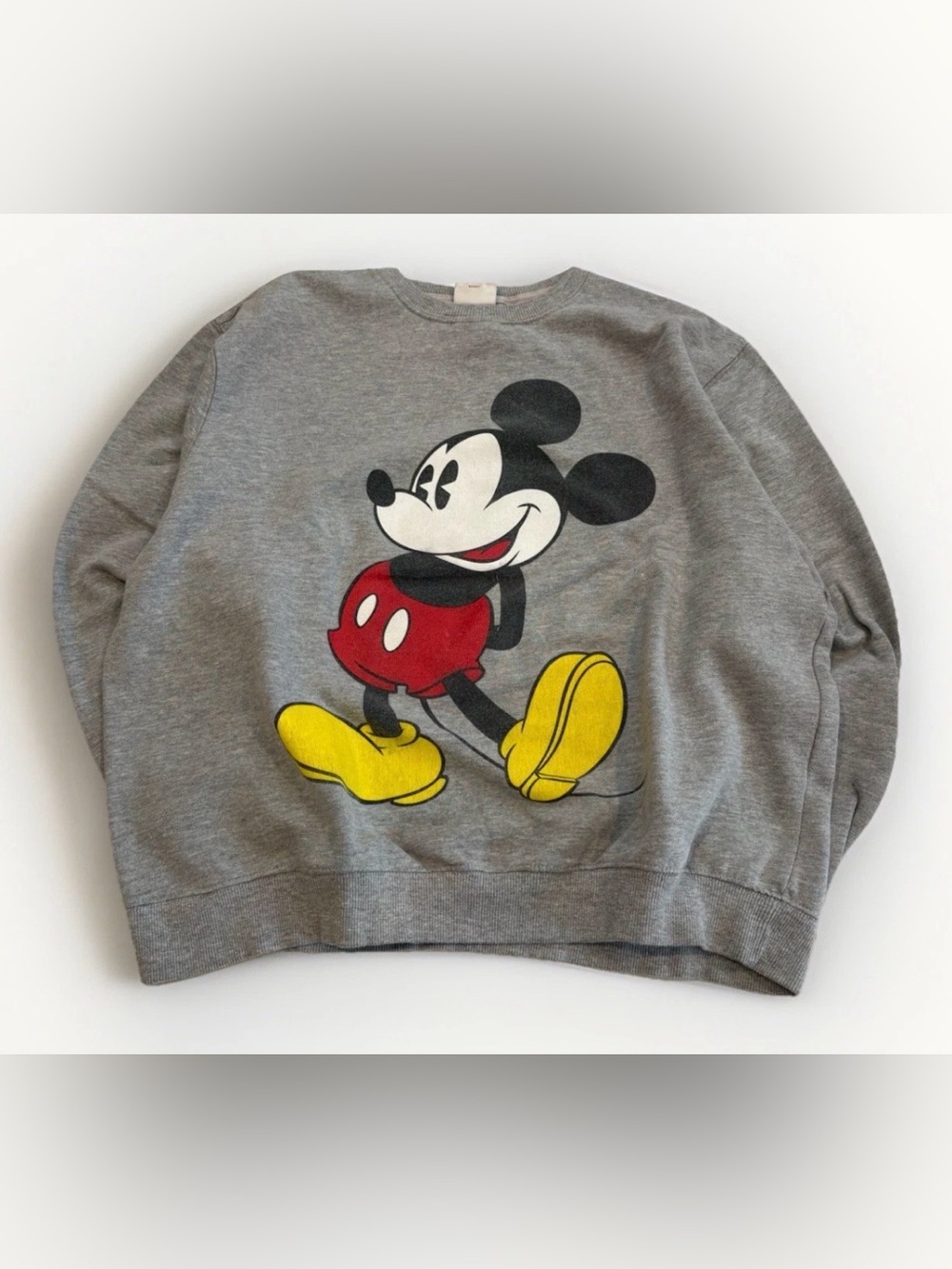 Vintage Mickey Mouse Crewneck Sweatshirt Size Large Disney Store Y2k Gray
